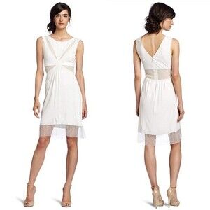 BCBGMaxAzria Lace Inset Dress White/Cream‎ M